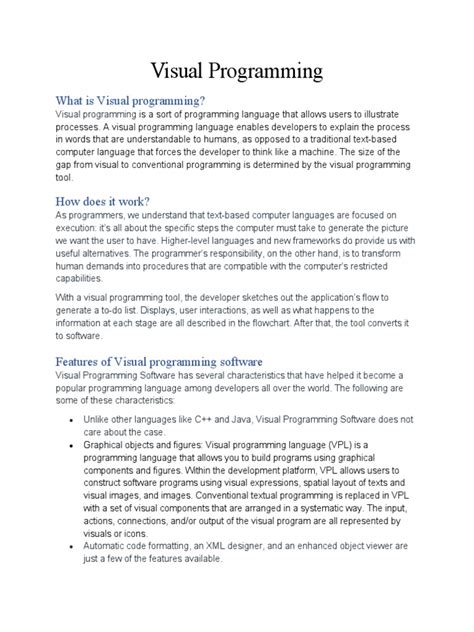 advantages of visual programming pdf