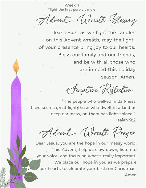 Advent Candle Lighting Prayers 2022