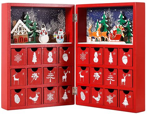 Wooden Light Up Christmas Advent Calendar Ginger Ray