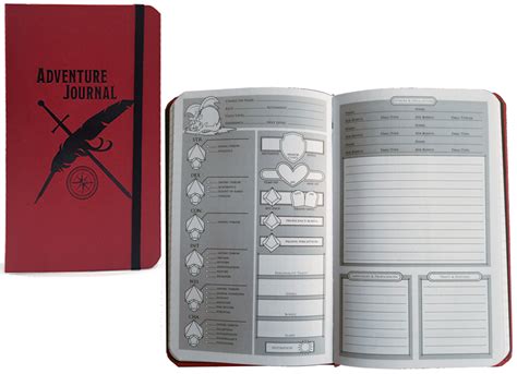 D&D Adventure Journal with Character Sheet, Red Leatherlook grok42