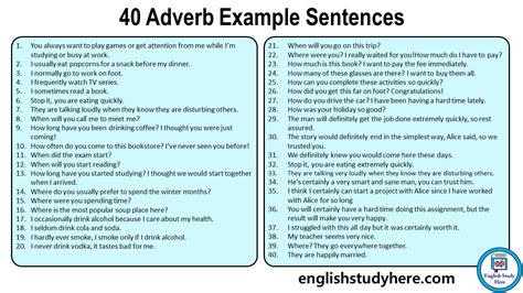 Adverb Sentence Openers Examples