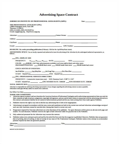 FREE 7+ Sample Advertising Contract Agreement Templates in MS Word
