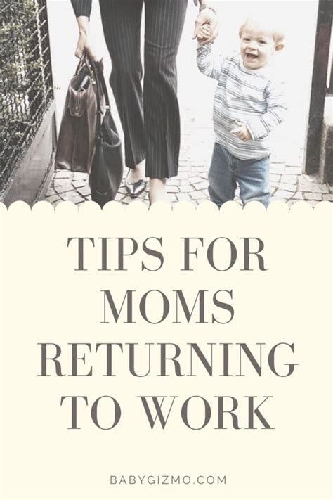 advice for moms returning to work