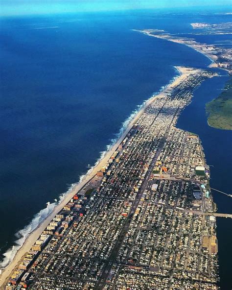 Aerial View Of Long Island With Ocean Coast And Plant Stock Photo