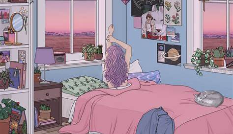 Pin by 𝓒𝓪𝓻𝓽𝓲𝓮𝓻 𝓡𝓾𝓰 🕊 on Anime Bedroom drawing, Bedroom illustration