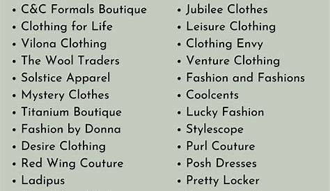 Aesthetic Clothing Business Names 17+ Nouveau Creative Catchy Brand Name Ideas