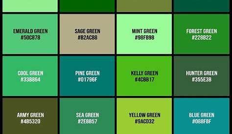 Картинки по запросу shades of green Shades of green names, Different