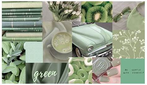 sage matcha green aesthetic collage MacBook wallpaper