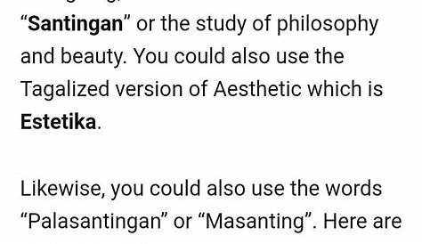 Aesthetic In Tagalog Translation Meaning Of Aesthetic In Tagalog