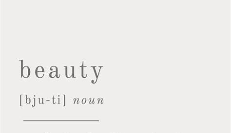 "Beauty Word Definition Center Black Text" Art Print by