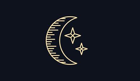Moon and Stars Icon Isolated. Flat Design. Vector Illustration.Night