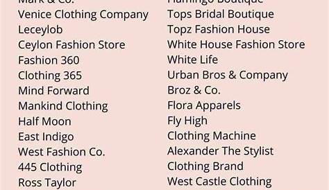 709+ Clothing Brand Names (The Best Ideas For 2022) in 2022 Shop name