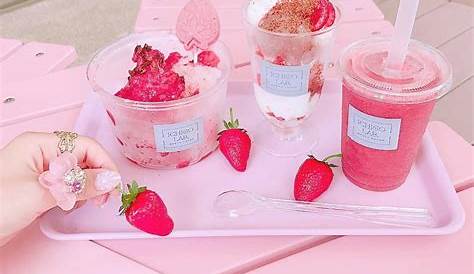 Café rosa;; Cute desserts, Pink sweets, Pink foods