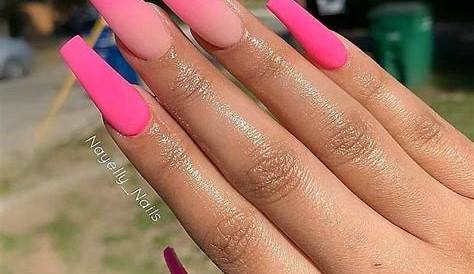 Aesthetic Pink Nails Long Acrylic Valentines