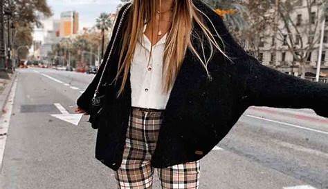 Aesthetic Plaid Pants Outfit Black Cami Top With Red Tartan & Dr Martens