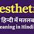 aesthetic pose meaning in hindi