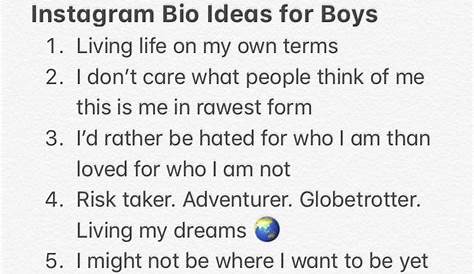 instagram bio ideas for boys quotesforinstagrambio Your Instagram