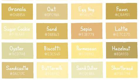 24 Shades of Yellow Color Palette
