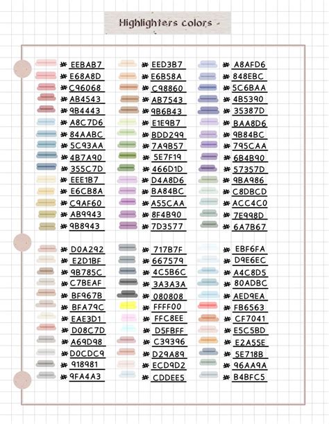 Aesthetic Highlighter Hex Code