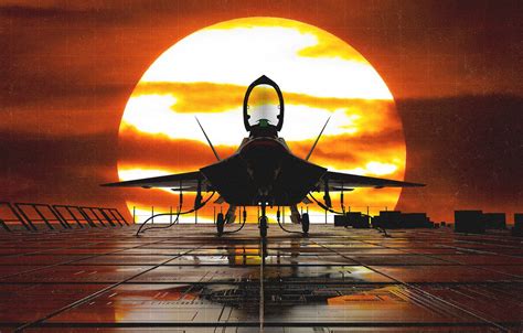 aesthetic sunset fighter jet wallpaper
