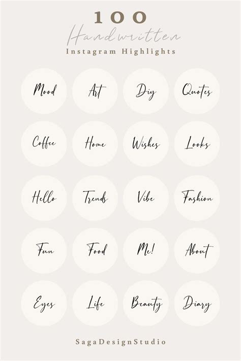 aesthetic words for instagram highlights for girl