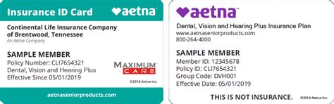 aetna student insurance card dental