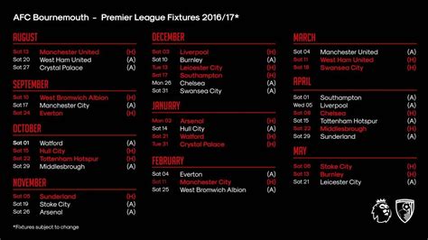 afc bournemouth fixtures 2023
