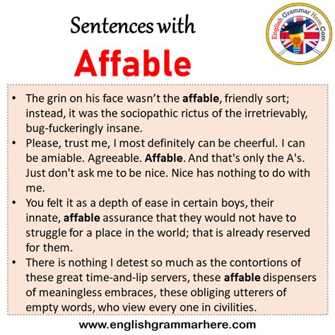 affable in a sentence