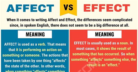 affect vs effect examples sentences