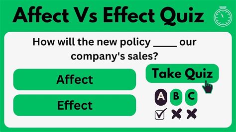 affect vs effect quiz with answers