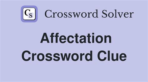 affectation crossword