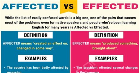 affected vs effected