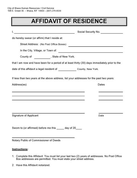 Affidavit Residence Fill Online, Printable, Fillable, Blank