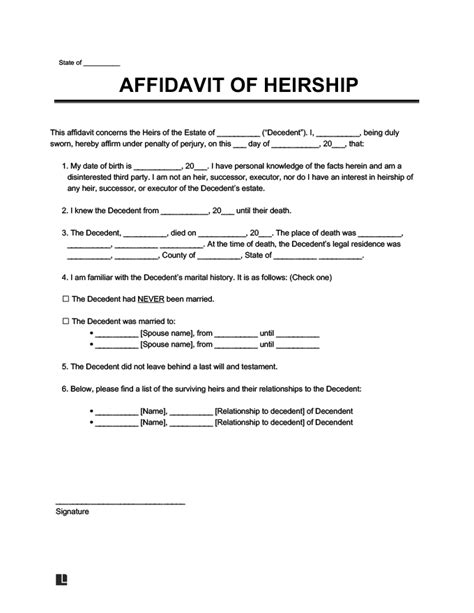affidavit of heirship pdf