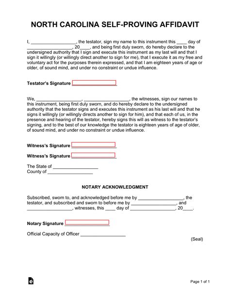 affidavit of service form nc