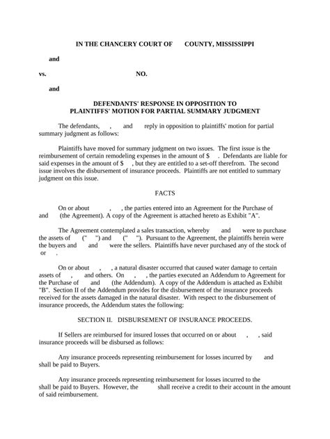 affidavit opposing summary judgment template