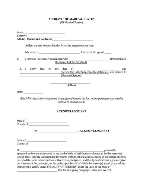 affidavit sample for spouses