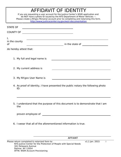 affidavit sample forms online