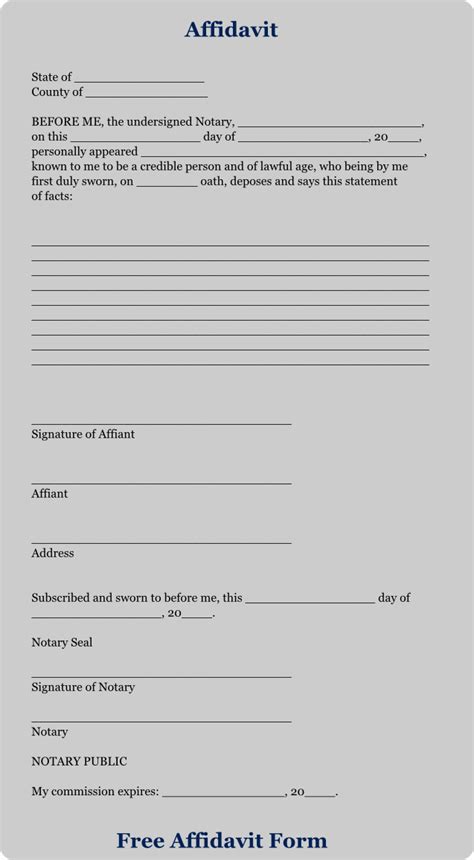 affidavit sample forms pdf