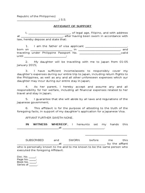 affidavit sample letter philippines