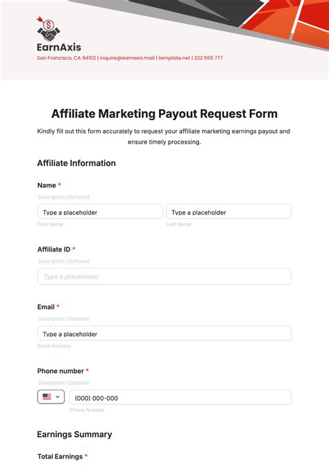 Affiliate Marketing Request Template