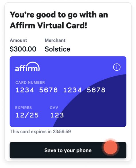 affirm credit card number