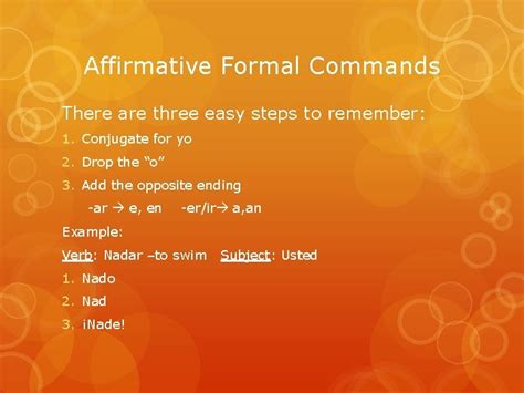 affirmative formal commands