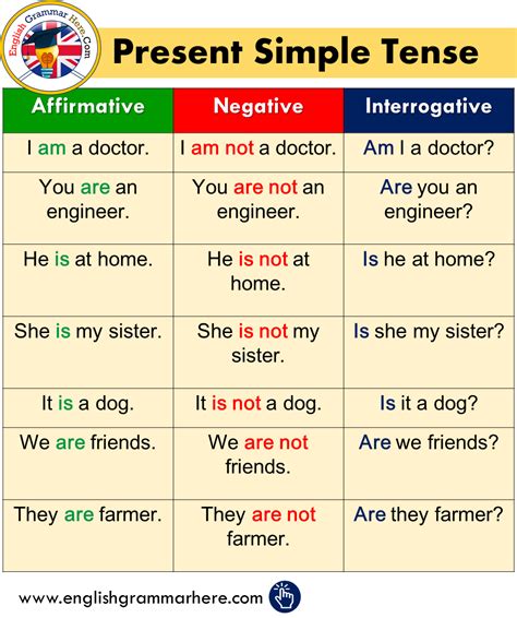 affirmative negative interrogative sentences examples