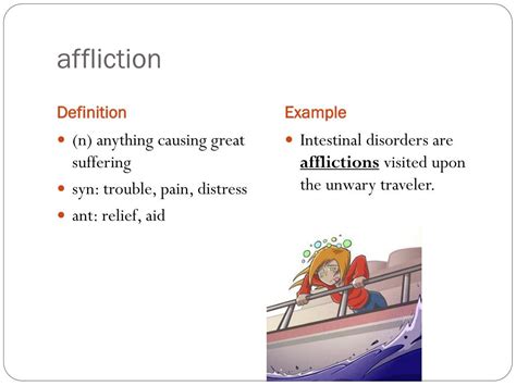 affliction meaning in kannada with example