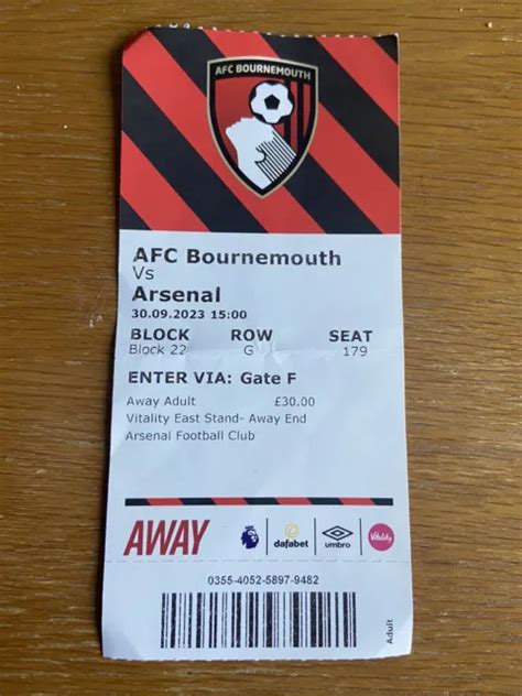 affordable bournemouth vs arsenal tickets