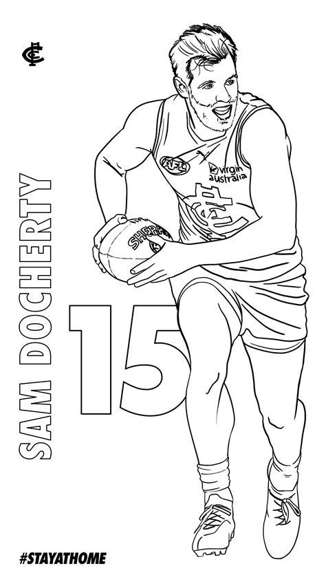 afl football player colouring page