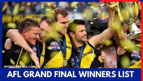 afl grand final winners over the years