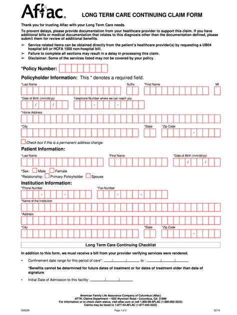 aflac claim forms print out