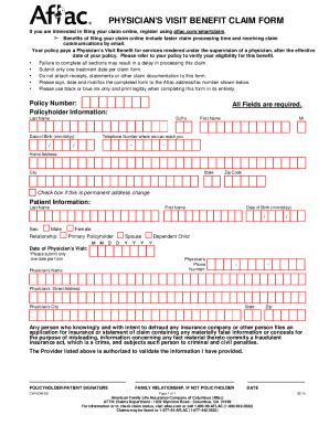 aflac physician claim form